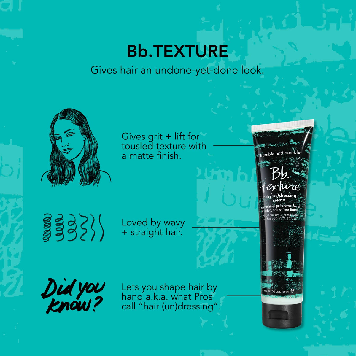 Bumble and bumble before and after scale showing added volume benefit
