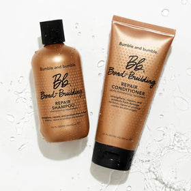 bumble and bumble before and after hair image showing stronger shinier strands