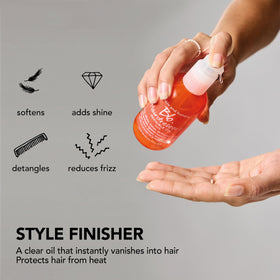 Bumble and bumble label detail focusing on ingredient list and UV filter benefit