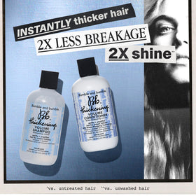 Bumble and bumble conditioned hair before and after showing fuller volume