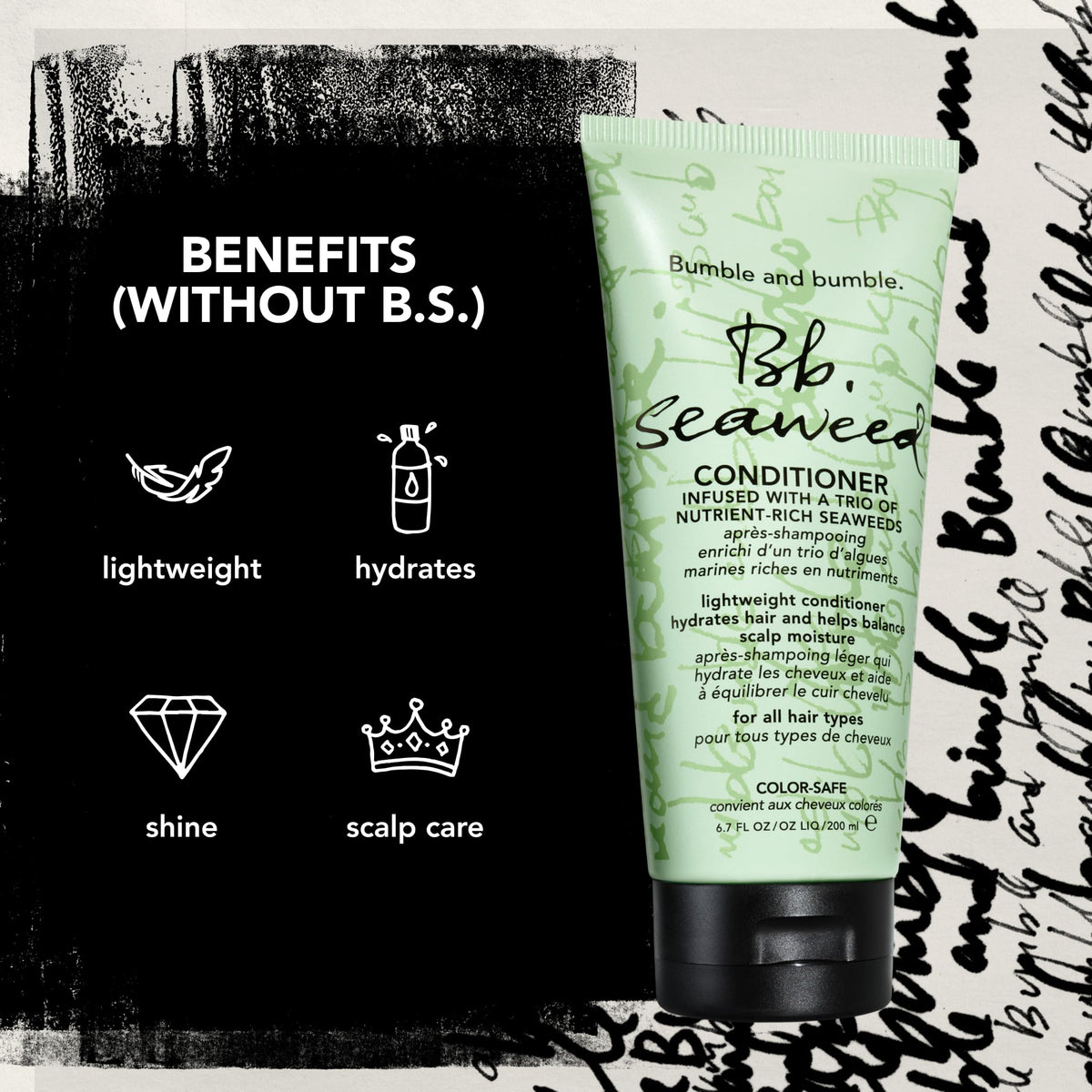 Bumble and bumble application on wet hair demonstrating detangling and frizz control