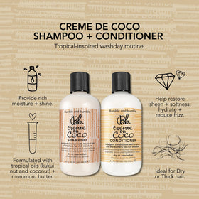 Bumble and bumble ingredient close-up with coconut and butter, emphasizes nourishing oils