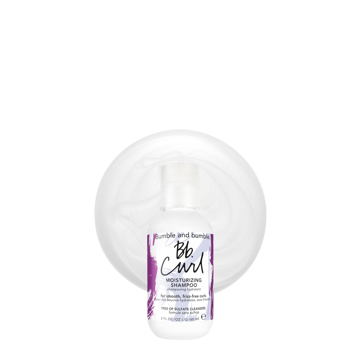 Bumble and bumble front packaging travel bottle showing compact size and clear label benefit