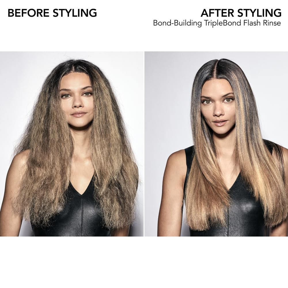 Bumble and bumble pouring Flash Rinse from open cap to show controlled application and lightweight formula