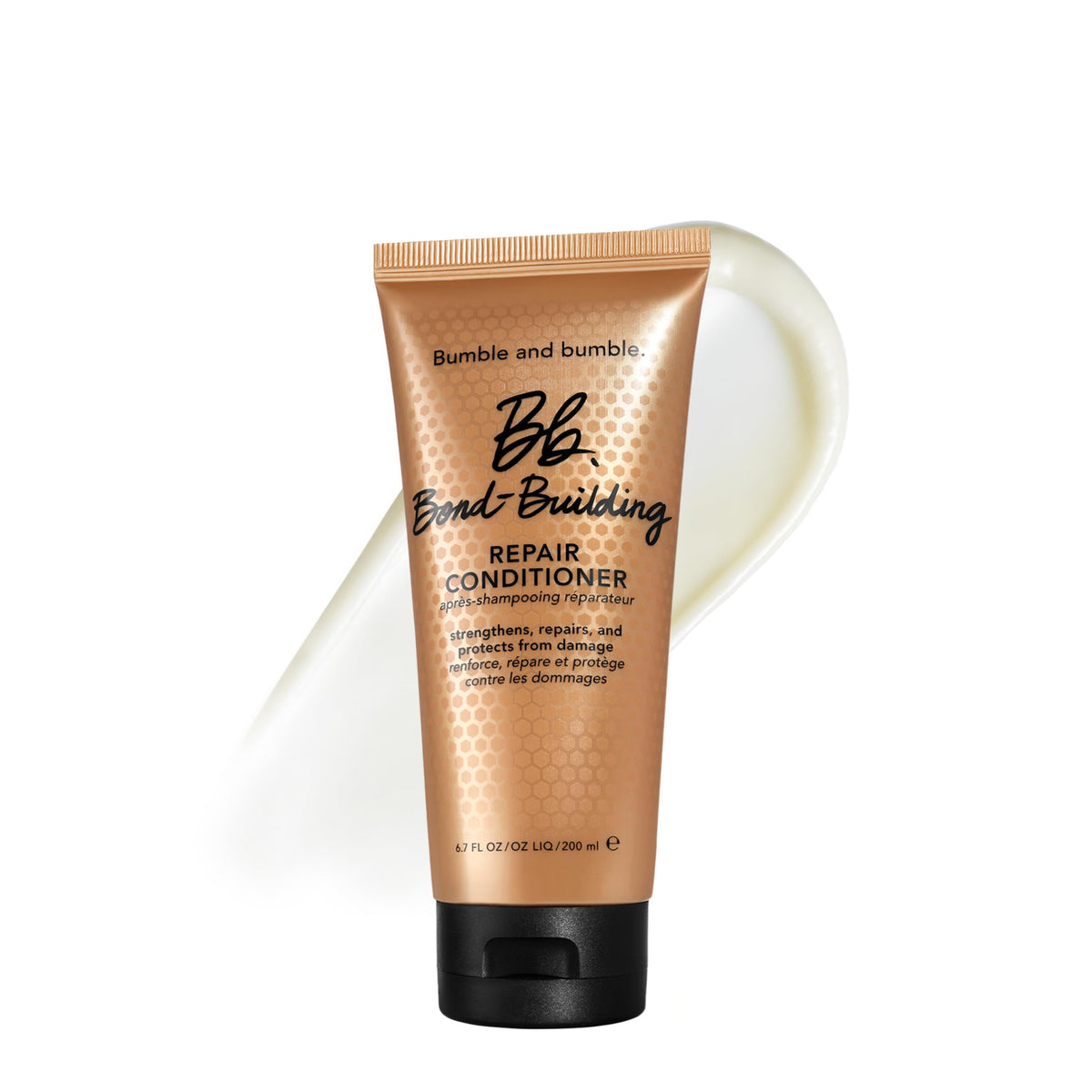 Bumble and bumble front bottle showing product and benefits