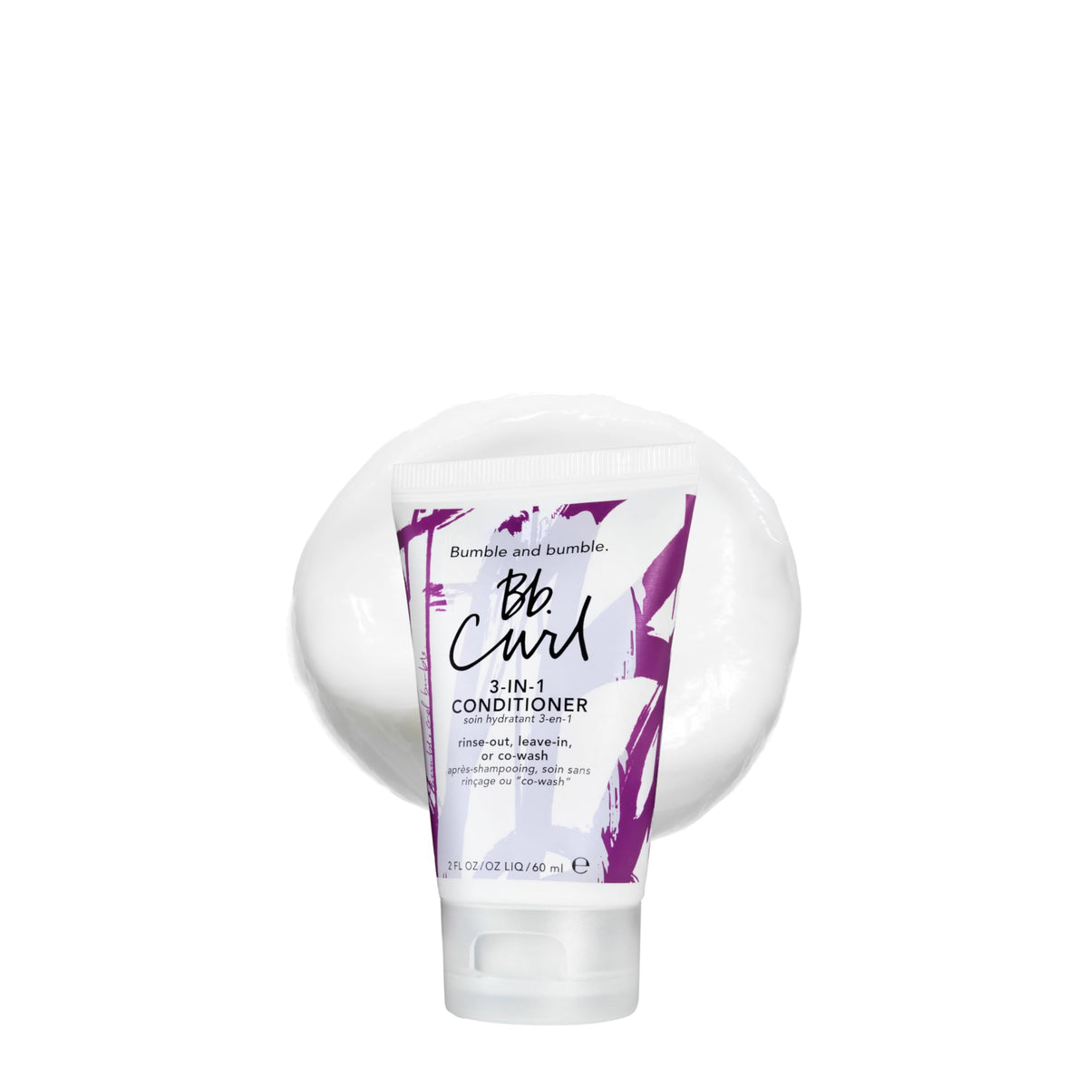 Bumble and bumble travel tube front view showing portable conditioning benefits