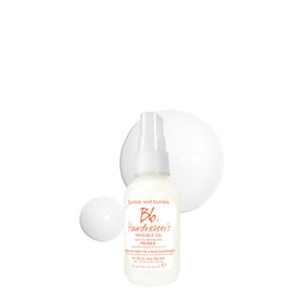 Bumble and bumble front packaging showing compact travel bottle and benefits