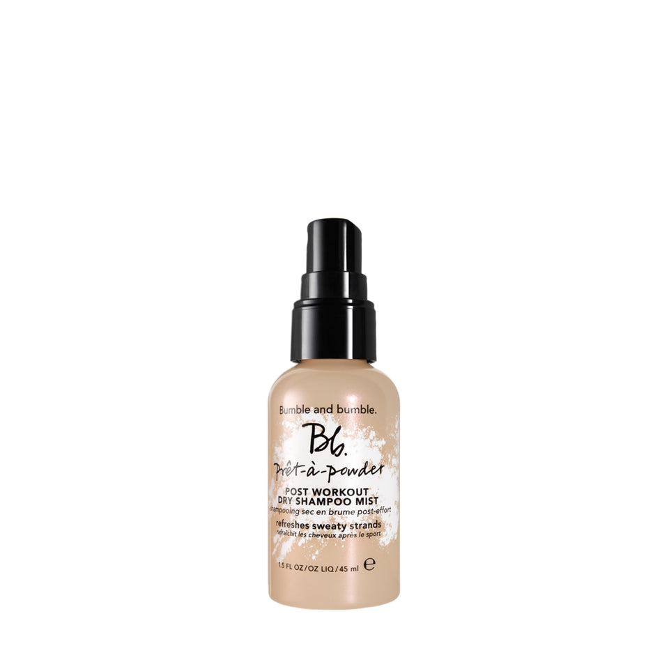 Bumble and bumble front packaging shows compact travel bottle for quick refresh