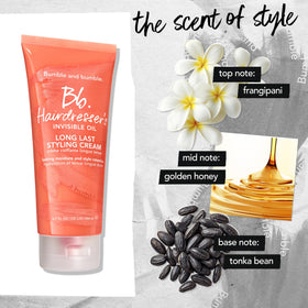 Bumble and bumble with a heat-styling tool demonstrating heat protection advantage