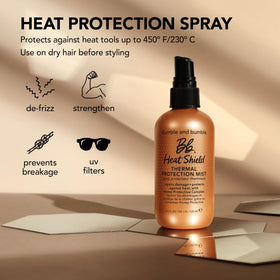 Bumble and bumble label close-up showing honey complex and UV filters benefits