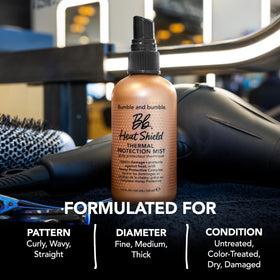 Bumble and bumble next to passport showing travel-friendly 2 fl oz