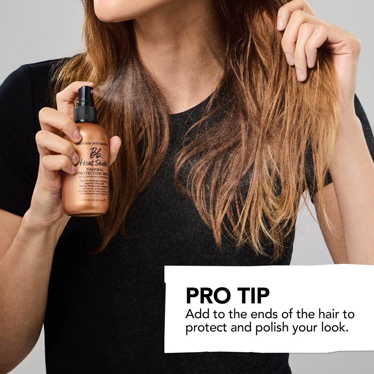 Bumble and bumble used with blow dryer to protect hair from heat
