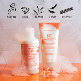 Bumble and bumble applied in shower demonstrating hydrating benefit and slip