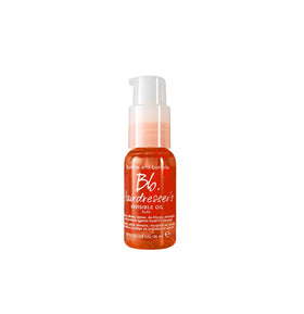 Bumble and bumble front packaging showing travel-size bottle and label benefits
