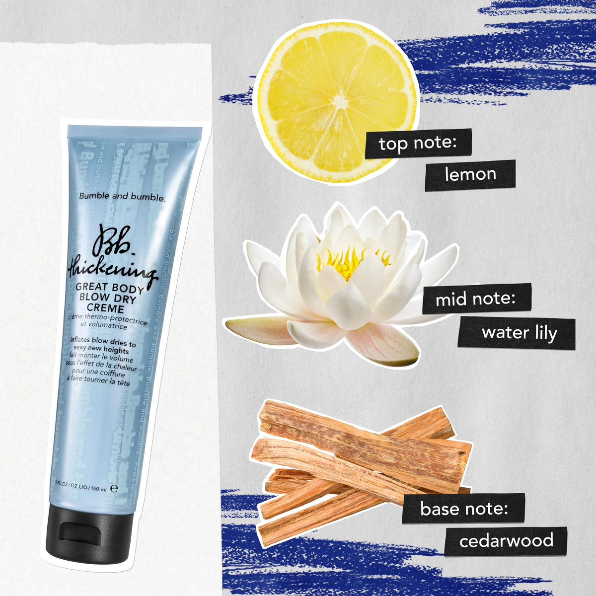Bumble and bumble lifestyle styling finish showing voluminous blowout and natural movement