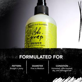 Bumble and bumble primer texture closeup illustrating lightweight formula and slip