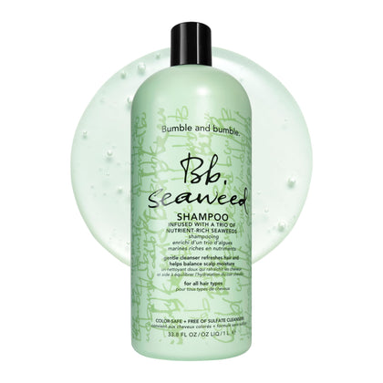 Bumble and bumble front bottle view showing clean packaging and benefit of gentle cleanse