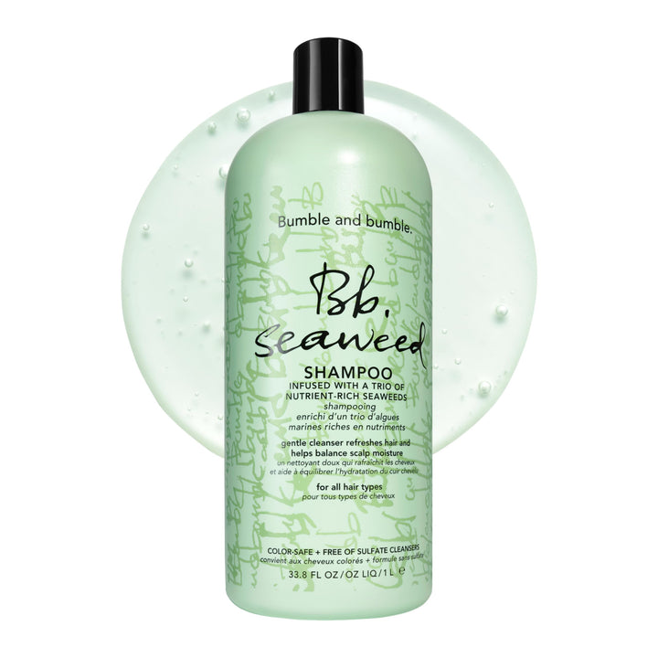 Bumble and bumble front bottle view showing clean packaging and benefit of gentle cleanse