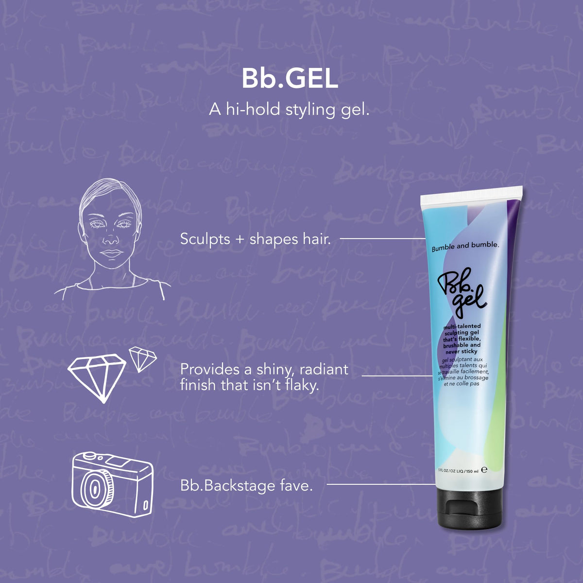 bumble and bumble tube in hand conveys size and travel-friendly convenience for styling