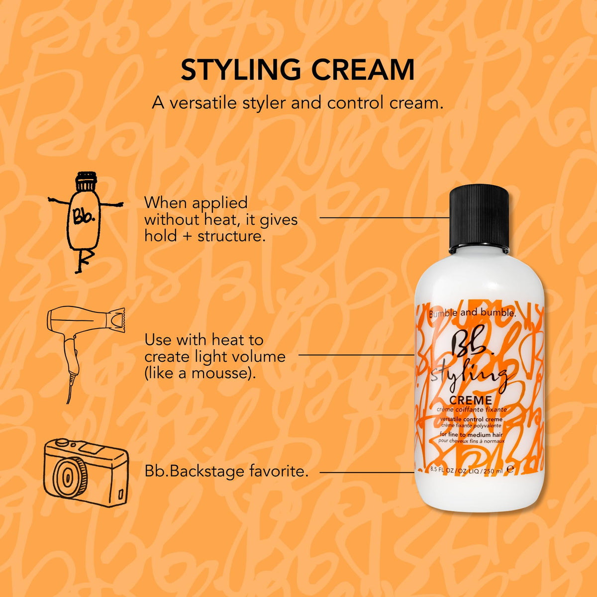 Bumble and bumble blow-dry demo creating soft volume and root lift with heat