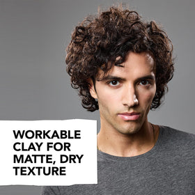 Bumble and bumble open jar reveals clay texture, easy to scoop and warm between fingers