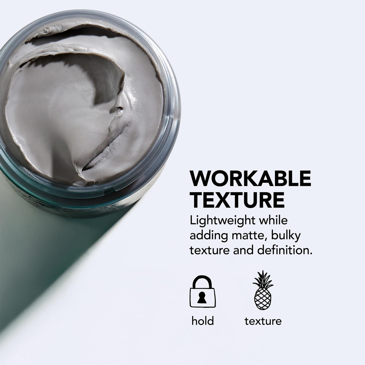 Bumble and bumble jar next to credit card shows small 1.5 oz size for portability