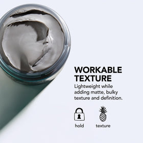 Bumble and bumble jar next to credit card shows small 1.5 oz size for portability