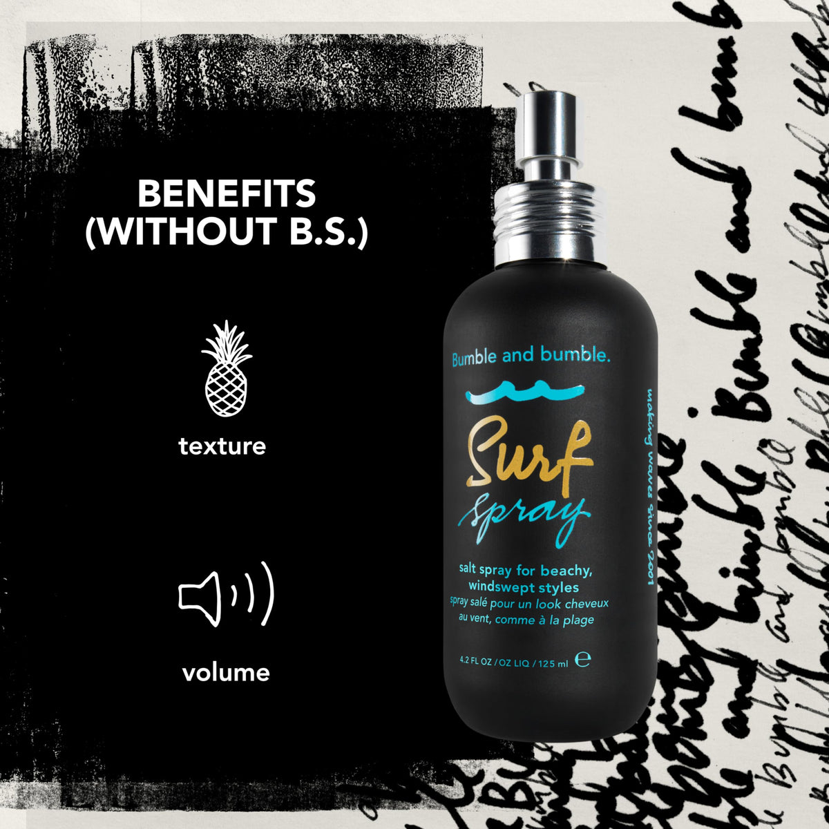 Bumble and bumble ingredient label highlighting kelp and seaweed extracts