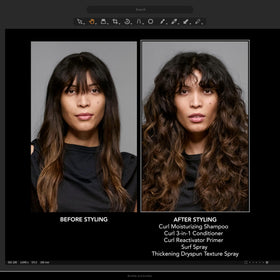 Bumble and bumble sprayed on damp hair demonstrating easy application