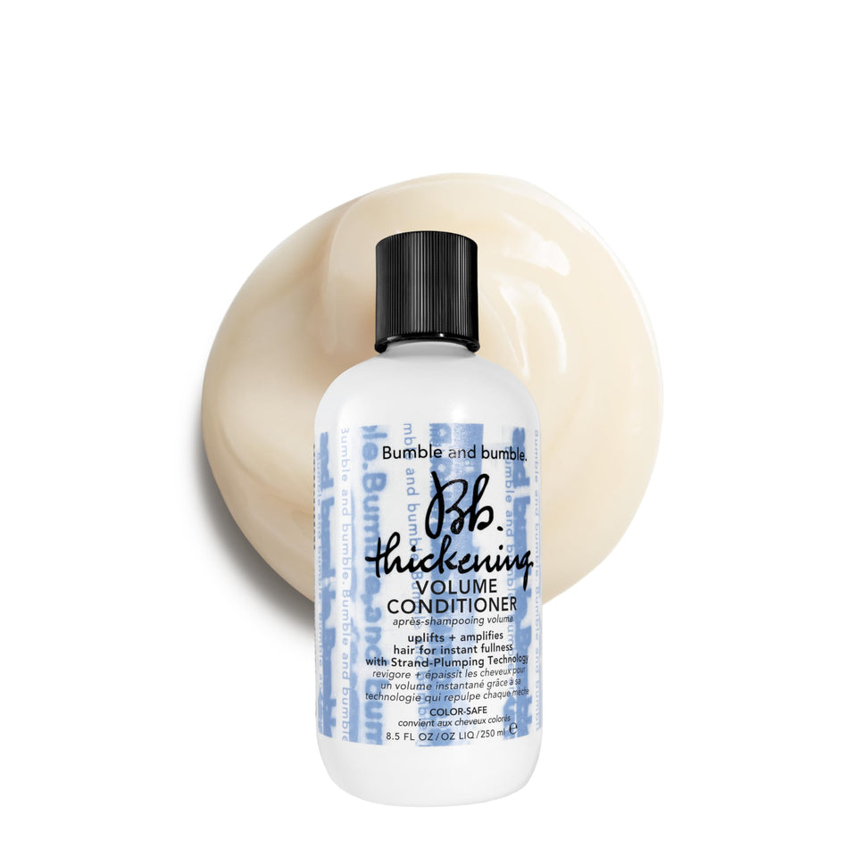 Bumble and bumble. front bottle shot showing volumizing conditioner and size benefit