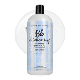 Bumble and bumble front bottle packaging showing product and benefits