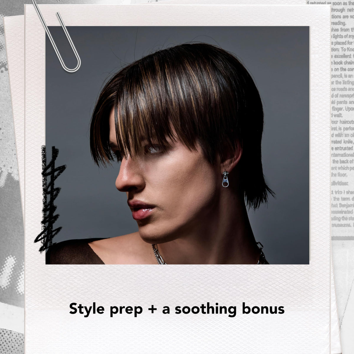bumble and bumble stylist applying tonic in salon highlighting professional prep benefit