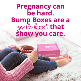 Bump Boxes Relax Bath Soak pouch spilling salts illustrating calming soak benefit