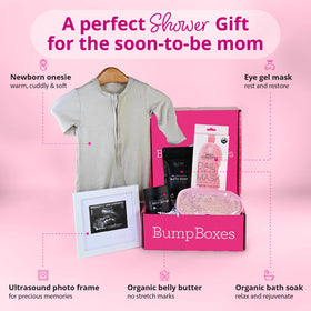 Bump Boxes Glow Organics belly butter jar close-up with nourishing texture benefit