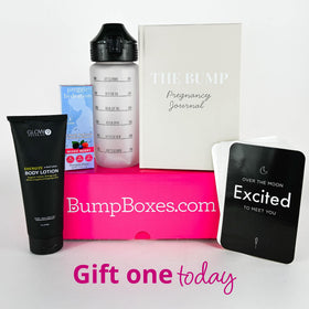 Bump Boxes milestone cards fanned out for capturing early bump photos