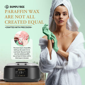 BUMPLYBEE foot receiving paraffin treatment promoting softness