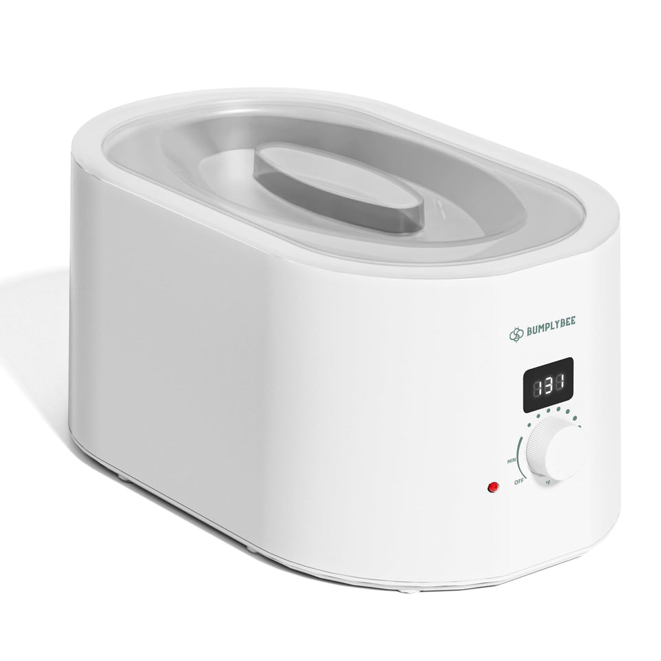 BUMPLYBEE front view with lid showing compact design and easy storage benefit