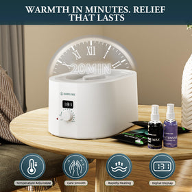 BUMPLYBEE hand immersed in wax demonstrating comforting warm treatment benefit