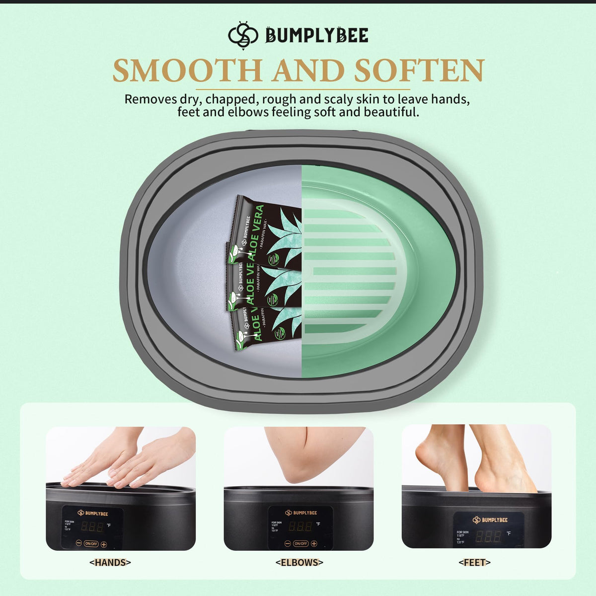 BUMPLYBEE spa scene with paraffin bath creating a relaxing atmosphere