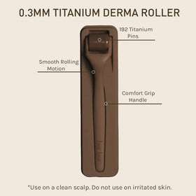 Bur Bur roller on bathroom counter with products showing daily routine benefit: convenient integration