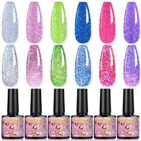 BURANO purple reflective swatch showing deep violet holographic glitter for rich color depth