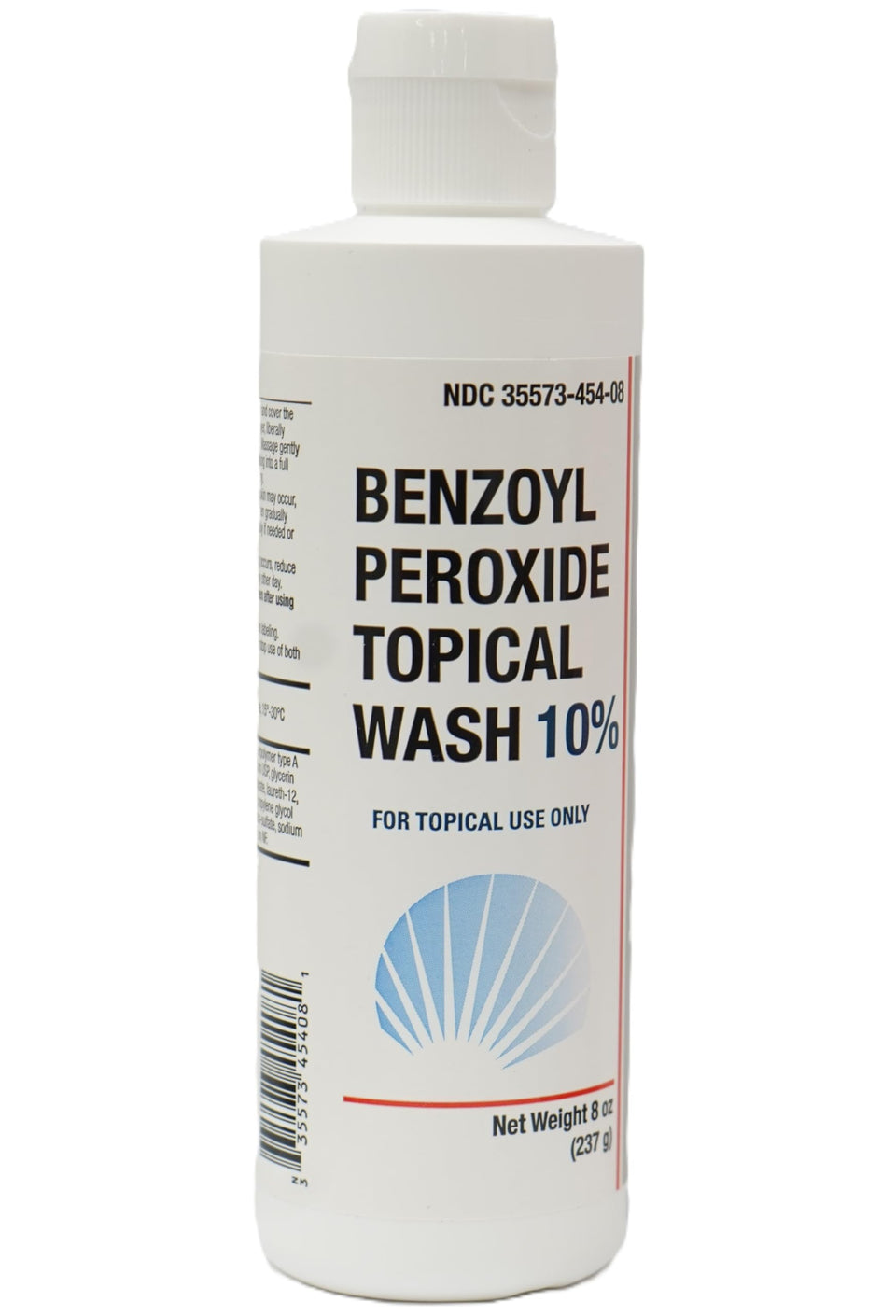 Burelpharma front packaging of 10% wash showing size and label for easy identification and travel