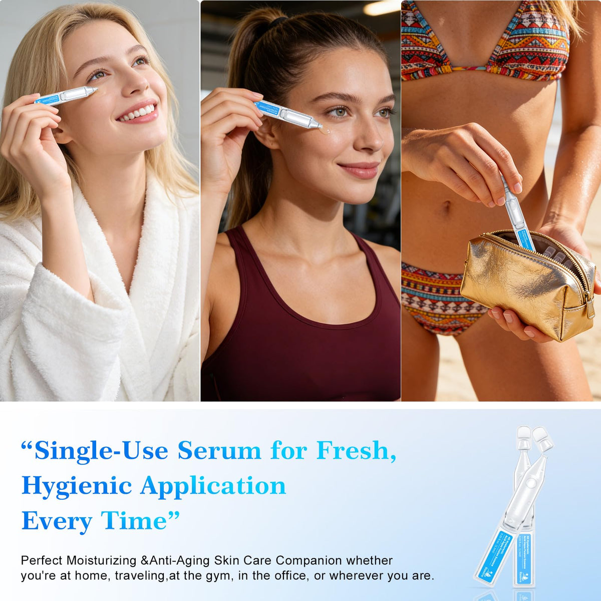 BurGift open ampoule with serum droplet demonstrating easy application