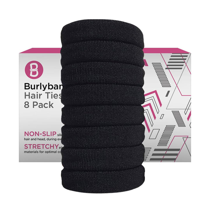 Burlybands front pack view showing black ties and durable design benefit