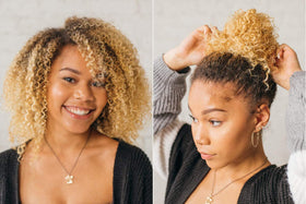 Burlybands wrapped multiple times on ponytail showing extra capacity benefit