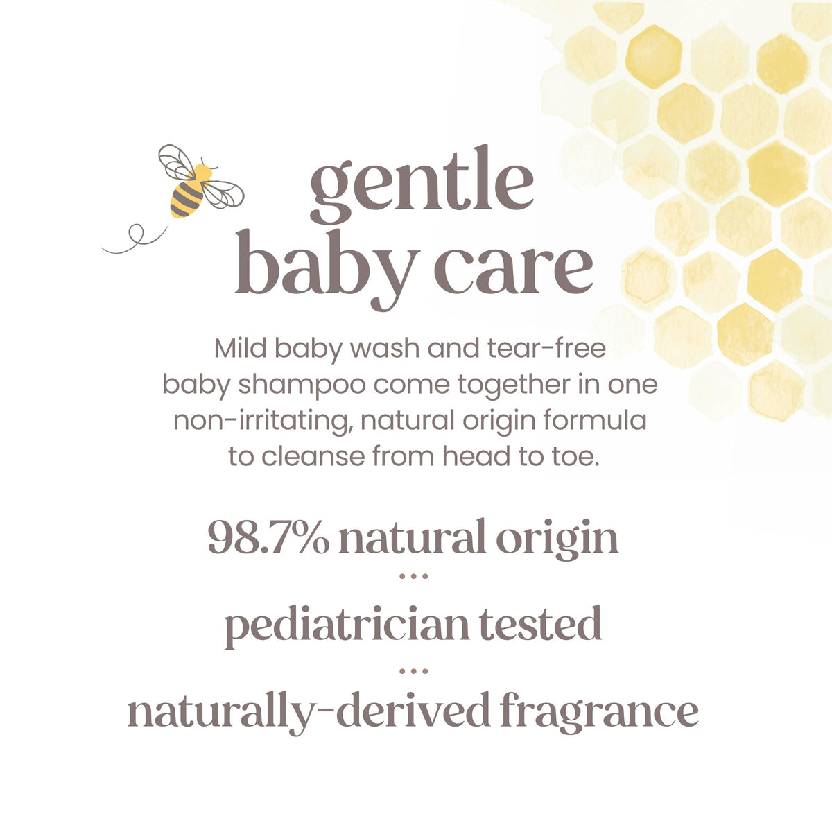 Parent washing baby with Burt's Bees showing tear-free bath time benefit