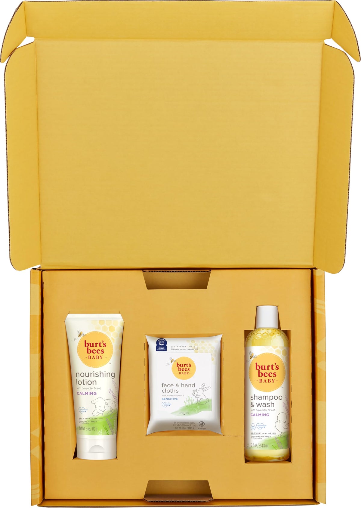 Burt's Bees soft baby cloths folded to show fabric texture and gentle touch