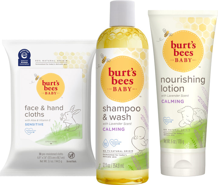 Burt's Bees front packaging of baby gift set showing all included essentials