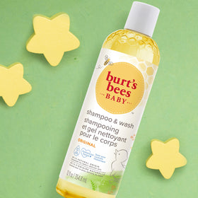 Burt's Bees label closeup displaying natural-origin ingredients and clarity