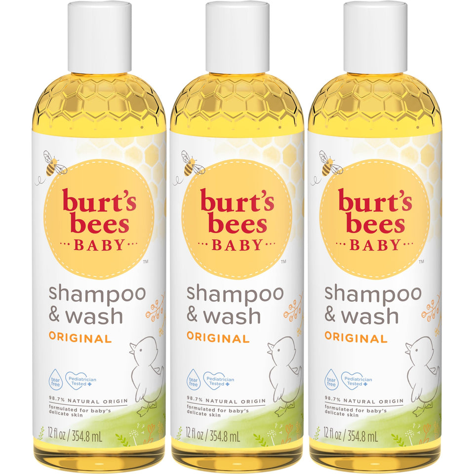 Burt's Bees front packaging showing original baby wash, clear product ID and benefit